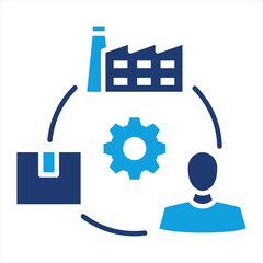 Supply Chain Flat Blue Icon vector Illustration