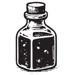 Occult Potion Vial Line Art Vector Icon