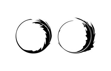 Abstract Circular Brush Stroke Zen leafs Design 