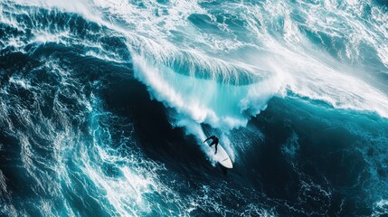 A surfer is riding a wave in the ocean