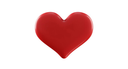 3D realistic red heart icon, glossy surface, isolated, transparent background.png