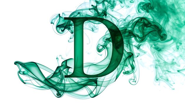 Green smoke letter D - Powered by Adobe