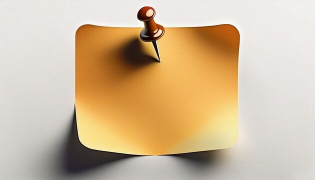 paper sticker pushpin texture isolated note m a realistic paper sticker held by a sharp push pin casting a soft shadow on a clean white background ideal for design reminders presentations or
