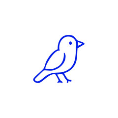 Cobalt bird illustration on white