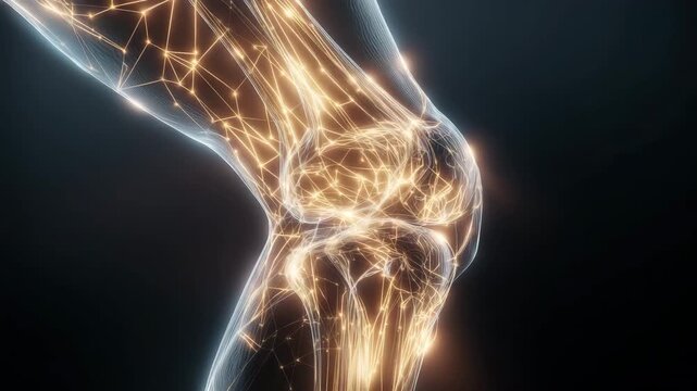 膝の骨格を強調した医療可視化