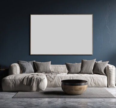 Poster Frame Mockup - Interior Scene - Mockup Room 