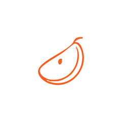 Stylized orange slice, minimal design