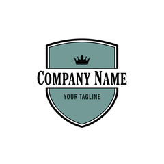 Obraz premium Elegant Shield Logo Design with Crown Icon, 