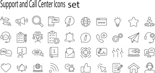 Support and Call Center Icons set