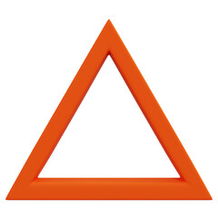 3D Orange Triangle Frame Icon