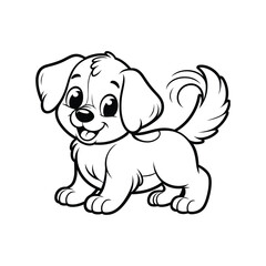 Obraz premium Cute cartoon puppy smiling with a playful expression