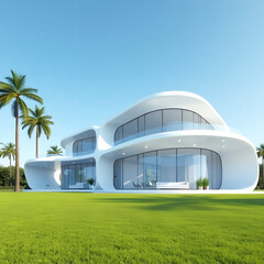 Bright Sunny Day At Modern Home
