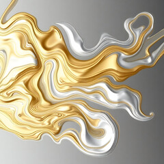 Curved Silver Ribbons With Bright Shine
