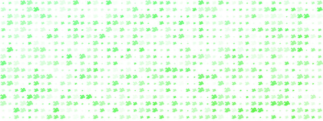 Green ghost pattern with varying shades and sizes creating a spooky halftone effect on a white background, perfect for Halloween designs