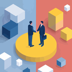 business people on the stairs