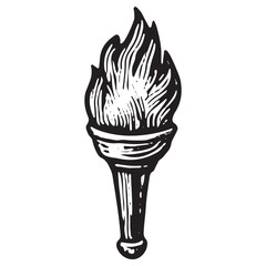 Viking Flaming Torch Illustration