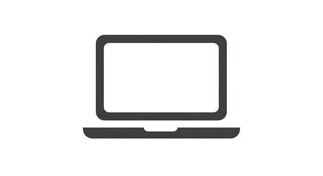 Laptop icon clean simple computer illustration on white background