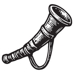 Viking Drinking Horn Instrument Illustration