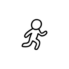 Simple line drawing of a person running