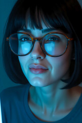 Fototapeta premium ネット検索をする少女 | Girl searching the internet Generative AI