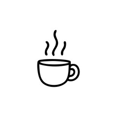 Steaming drink in a cup, line art