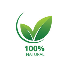 Vector art of 100 natural leaves icon