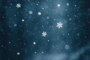 Obraz premium Magical snowfall at night with sparkling bokeh and softly drifting flakes