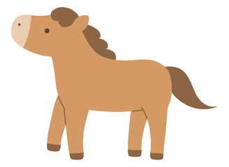 かわいい馬のベクターイラスト。干支、十二支、午、ゆるい、アイコン、うま、午年、年賀状