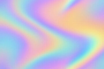 Fototapeta premium Seamless holographic rainbow foil texture with soft pearlescent pastel swirl sheen