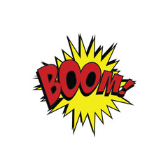 Boom! Comic Sound Effects illustration on white background
