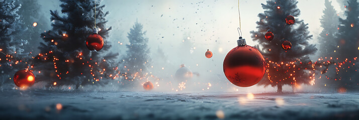 Holiday Illustration – Christmas Tree and Ornaments