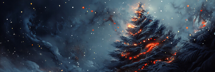 Holiday Illustration – Christmas Tree and Ornaments