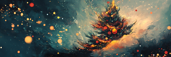 Holiday Illustration – Christmas Tree and Ornaments