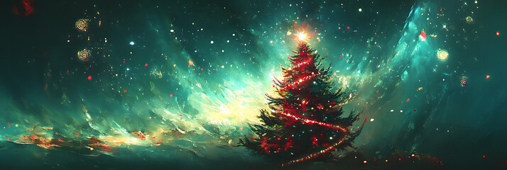 Holiday Illustration – Christmas Tree and Ornaments