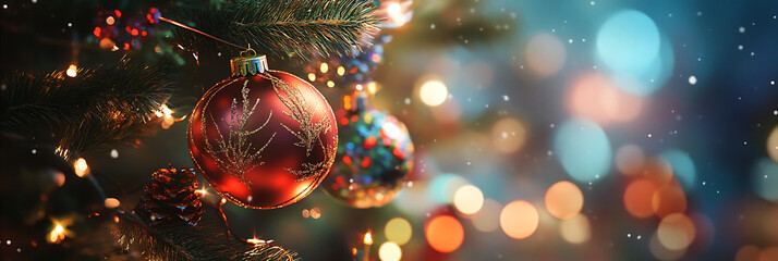 Holiday Illustration – Christmas Tree and Ornaments