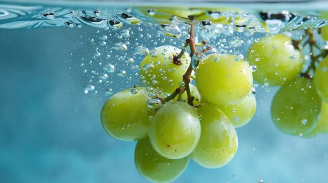 green grape in water splash - Powered by Adobe