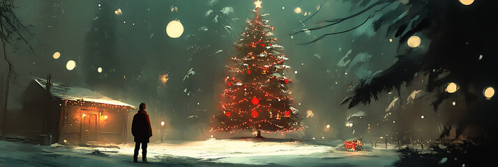Beautiful Christmas Background for Seasonal Design