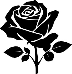 Rose Flower Silhouette Vector for Greeting Card and Invitation Design