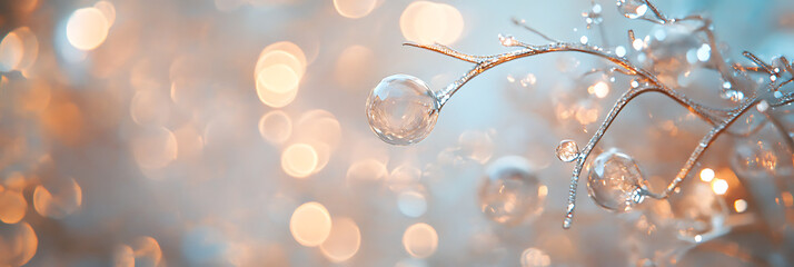 Christmas Background with Tree and Festive Decorations