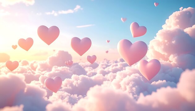 Heart-shaped cloudscape - Powered by Adobe