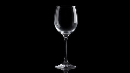 Elegant wine glass glowing with reflections, isolated on a dark and sophisticated backdrop.