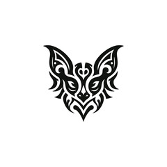 Intricate tribal design of a fox head with patterns