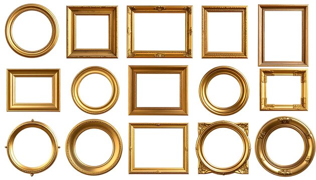 Golden picture frames