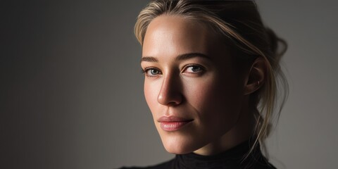 Stunning Portrait of a Young Woman with Natural Beauty and Soft Lighting