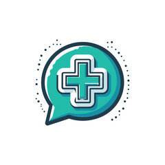 Obraz premium Medical communication symbol with health emphasis