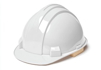 Fototapeta premium White Hard Hat on Wooden Surface