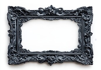 Ornate Black Frame on White Wall