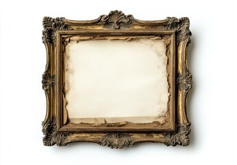 Ornate Vintage Frame with Aged Paper