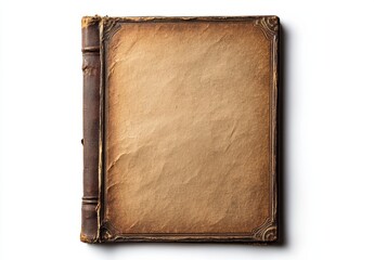 Antique Leather Book Isolated White Background