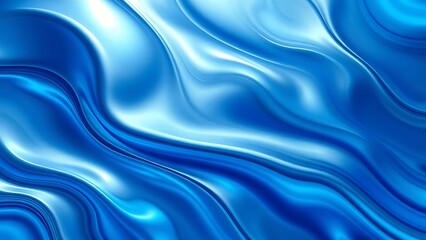 Abstract tech background with flowing liquid metal texture in blue and silver tones.